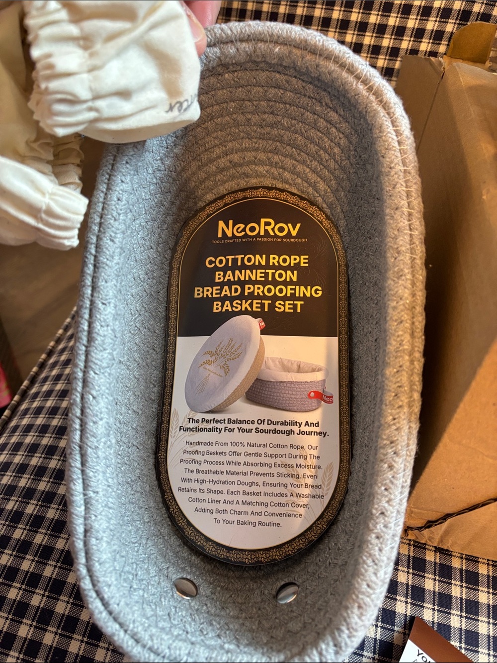Sourdough starter kit with Cotton proofing Basket - Picture 5 of 8
